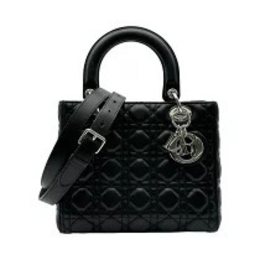 Christian Dior Lambskin Shoulder Bag Black